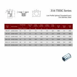316TISSC / Low Profile Splined Threaded Insert